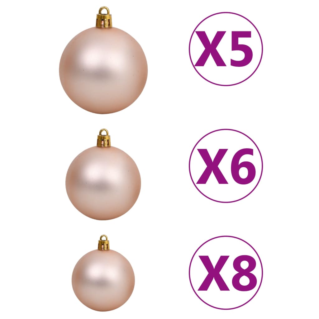 vidaXL Artificial Pre-lit Christmas Tree with Ball Set White 150 cm