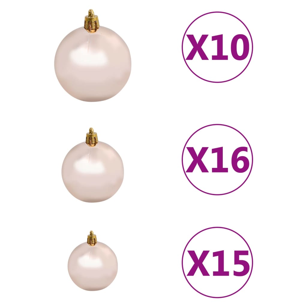 vidaXL Artificial Pre-lit Christmas Tree with Ball Set White 210 cm