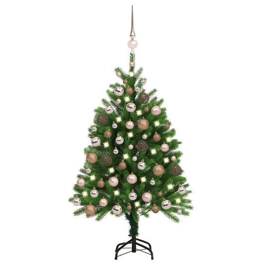 vidaXL Artificial Pre-lit Christmas Tree with Ball Set 120 cm Green