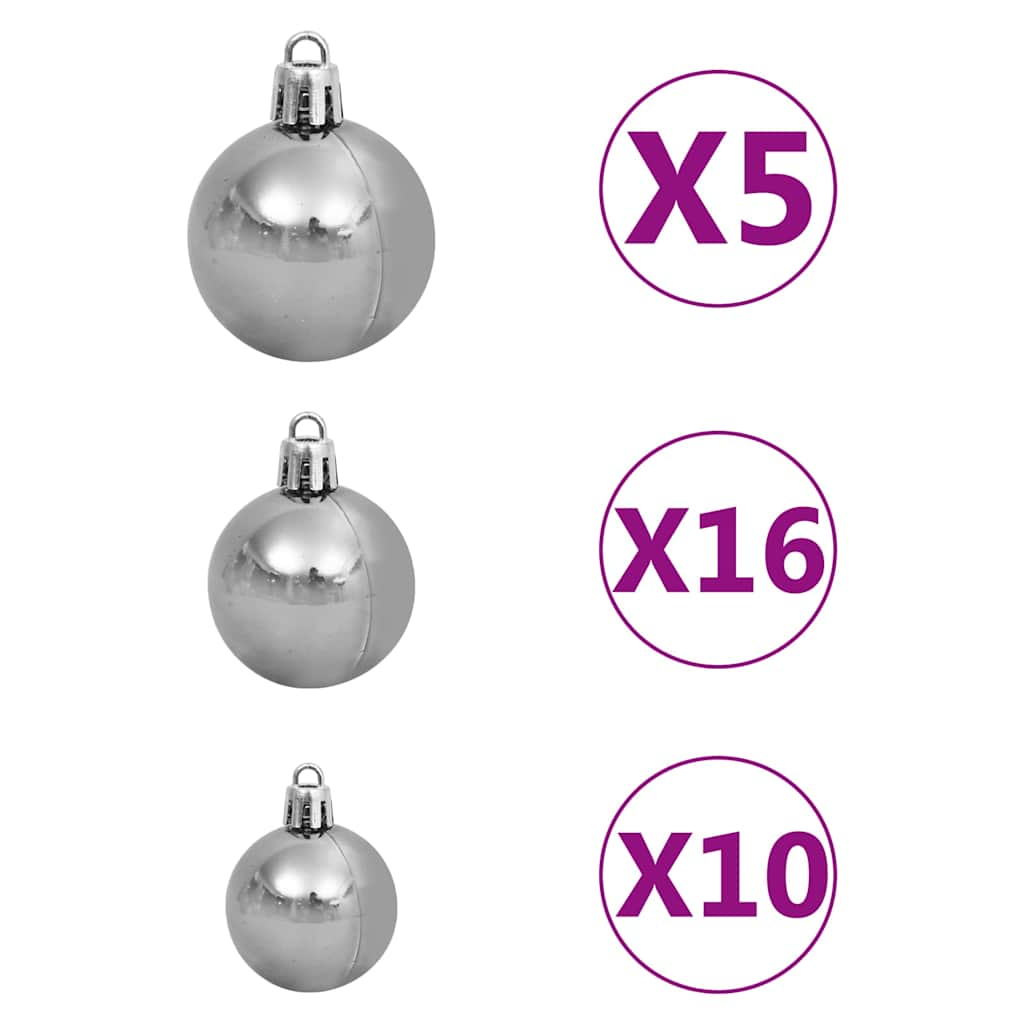 vidaXL Artificial Pre-lit Christmas Tree with Ball Set 210cm 910 Branches