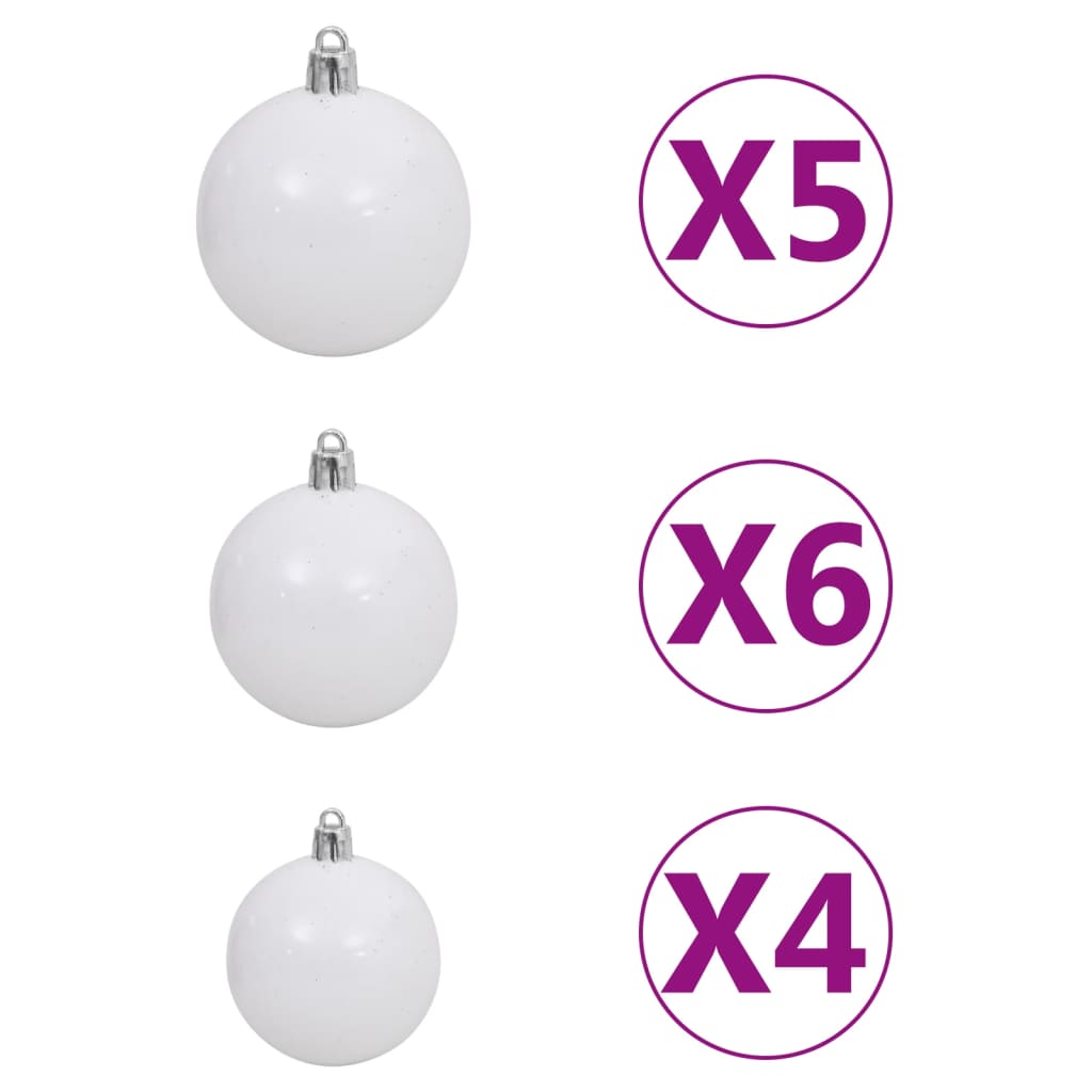 vidaXL Artificial Pre-lit Christmas Tree with Ball Set Blue 150 cm PVC