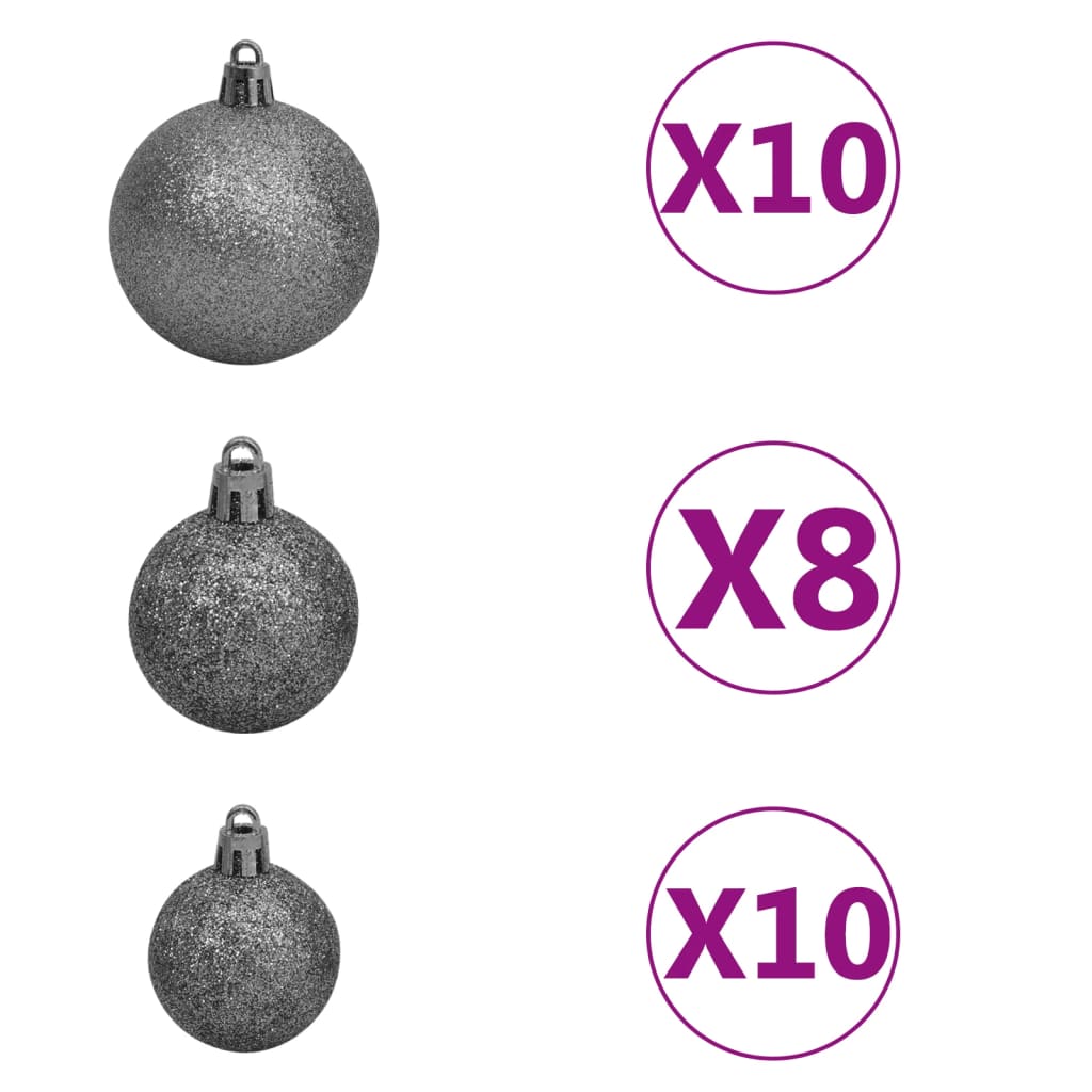 vidaXL Artificial Pre-lit Christmas Tree with Ball Set Blue 240 cm PVC