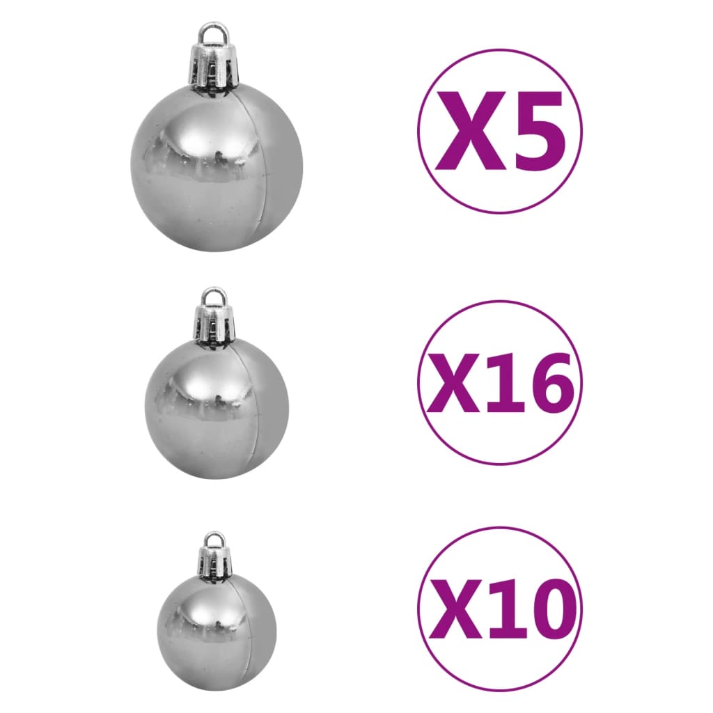 vidaXL Artificial Pre-lit Christmas Tree with Ball Set Blue 240 cm PVC