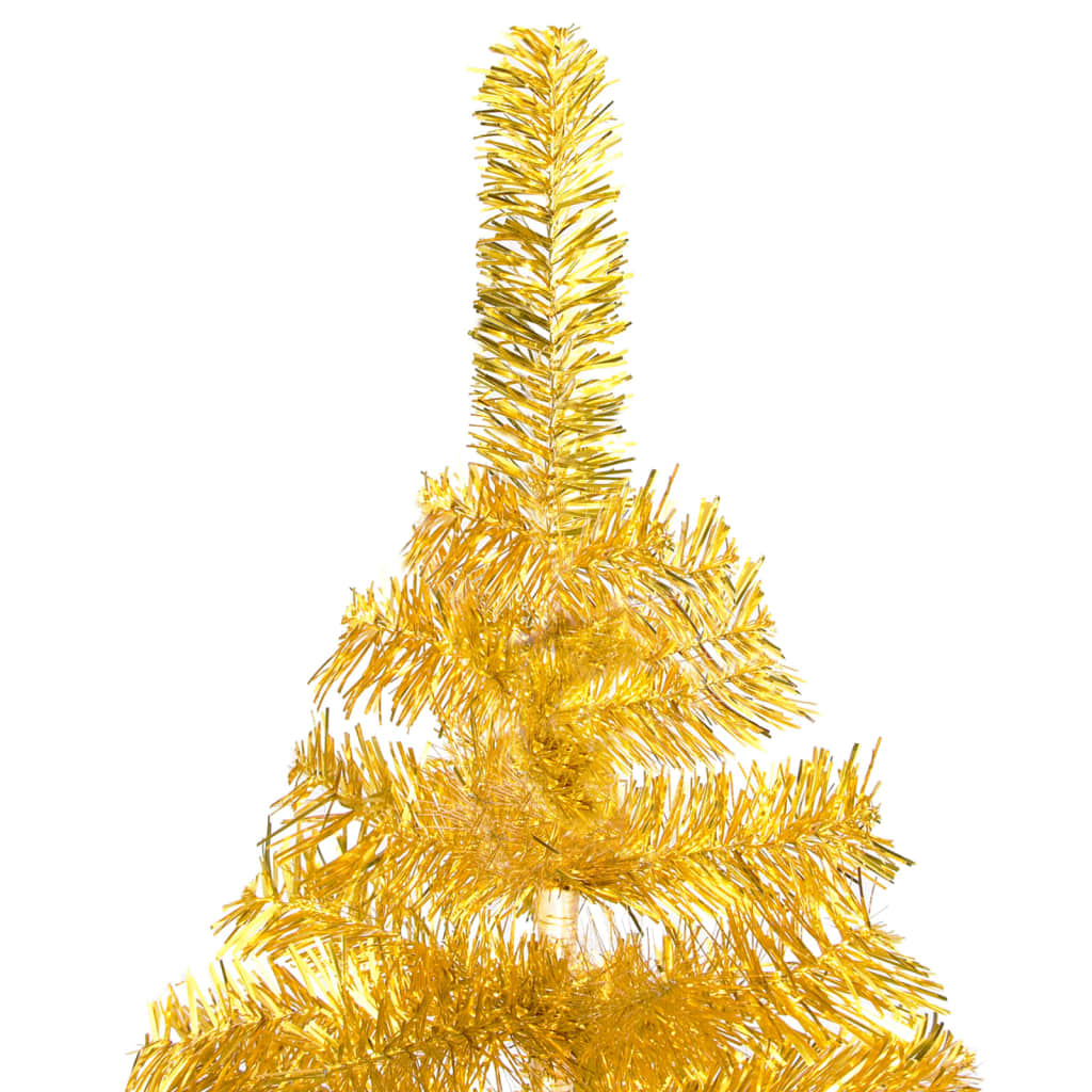 vidaXL Artificial Pre-lit Christmas Tree with Ball Set Gold 240 cm PET