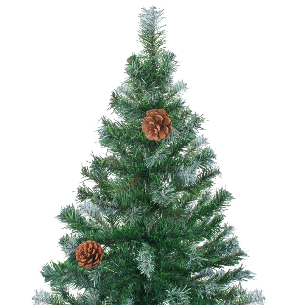 vidaXL Frosted Pre-lit Christmas Tree with Ball Set Pinecones 150 cm