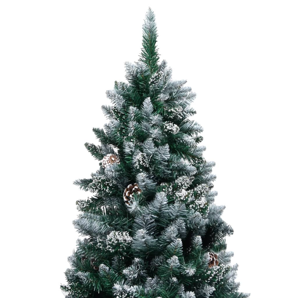 vidaXL Artificial Pre-lit Christmas Tree with Ball Set&Pine Cones 210 cm