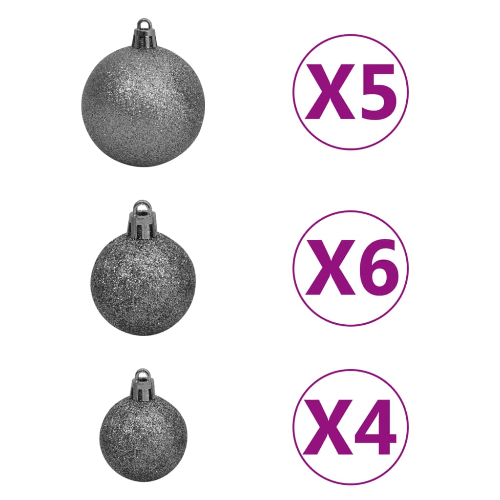 vidaXL Artificial Pre-lit Christmas Tree with Ball Set Green 150 cm PVC