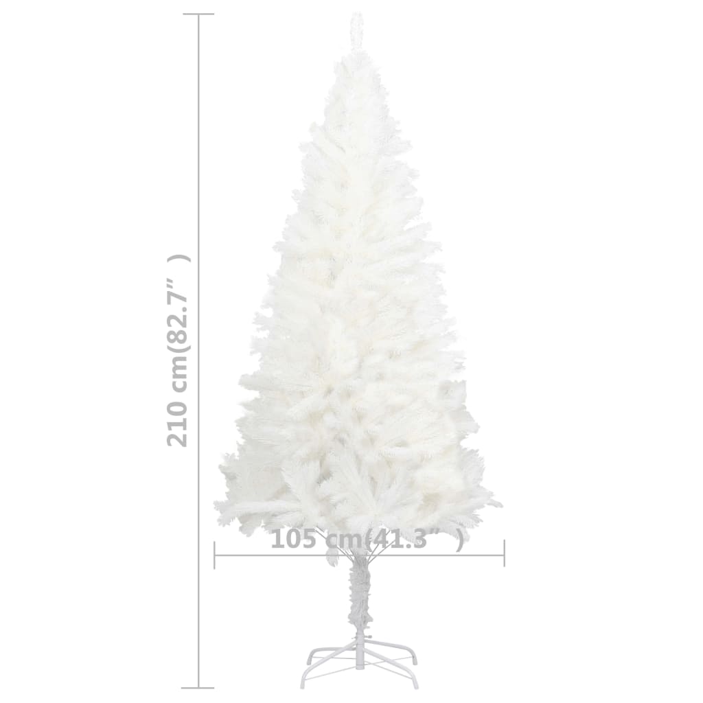 vidaXL Artificial Pre-lit Christmas Tree with Ball Set White 210 cm