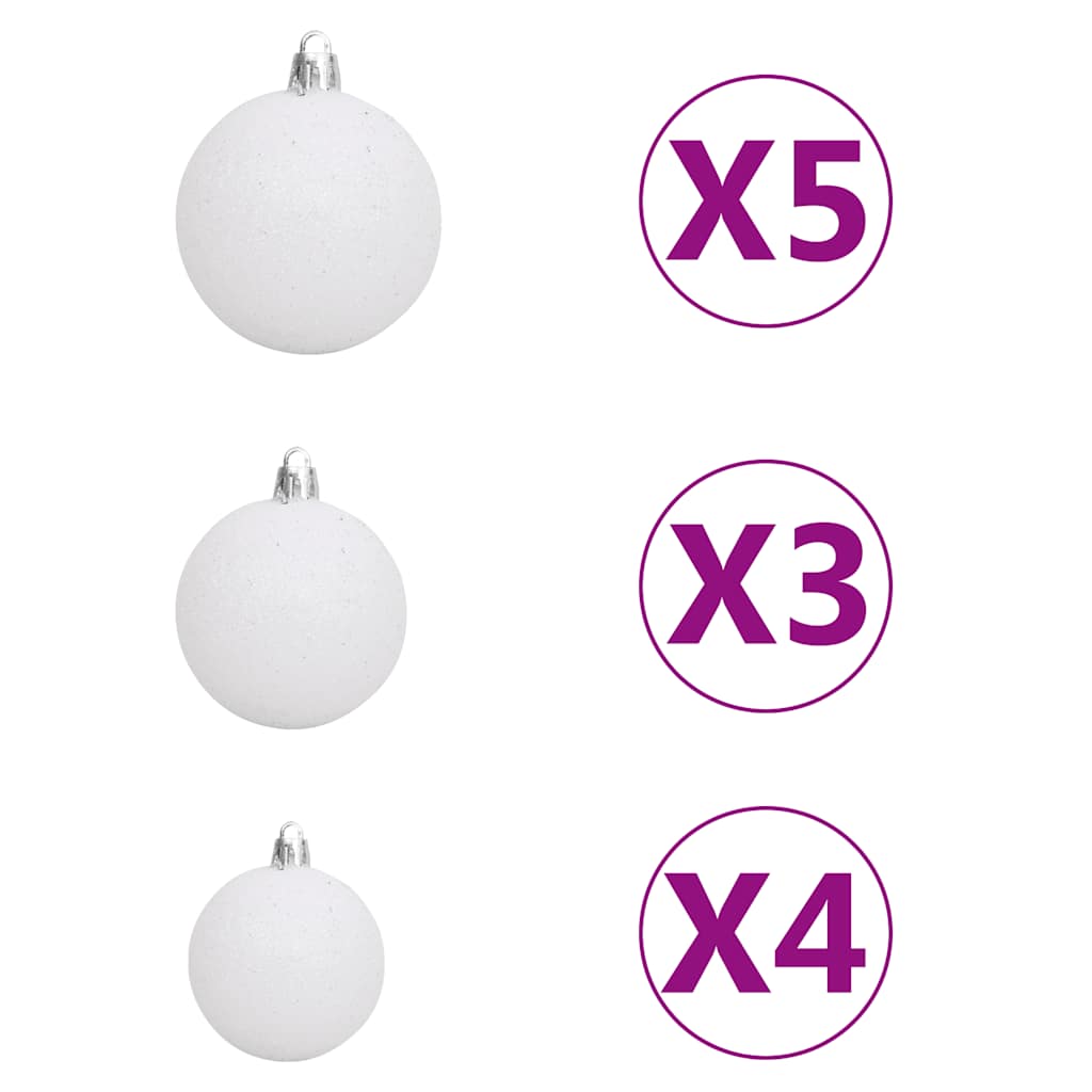 vidaXL Nordmann Fir Artificial Christmas Tree LED&Ball Set Green 120cm