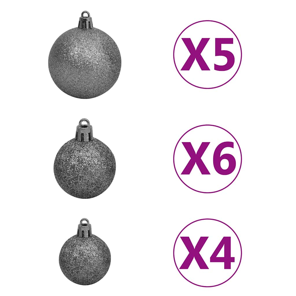 vidaXL Nordmann Fir Artificial Christmas Tree LED&Ball Set Green 120cm