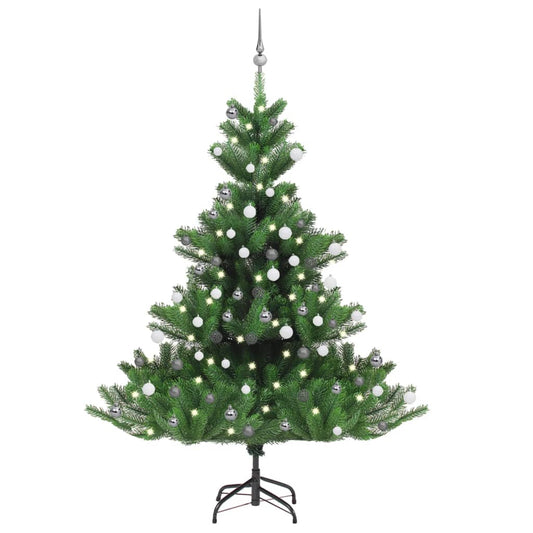 vidaXL Nordmann Fir Artificial Christmas Tree LED&Ball Set Green 180cm