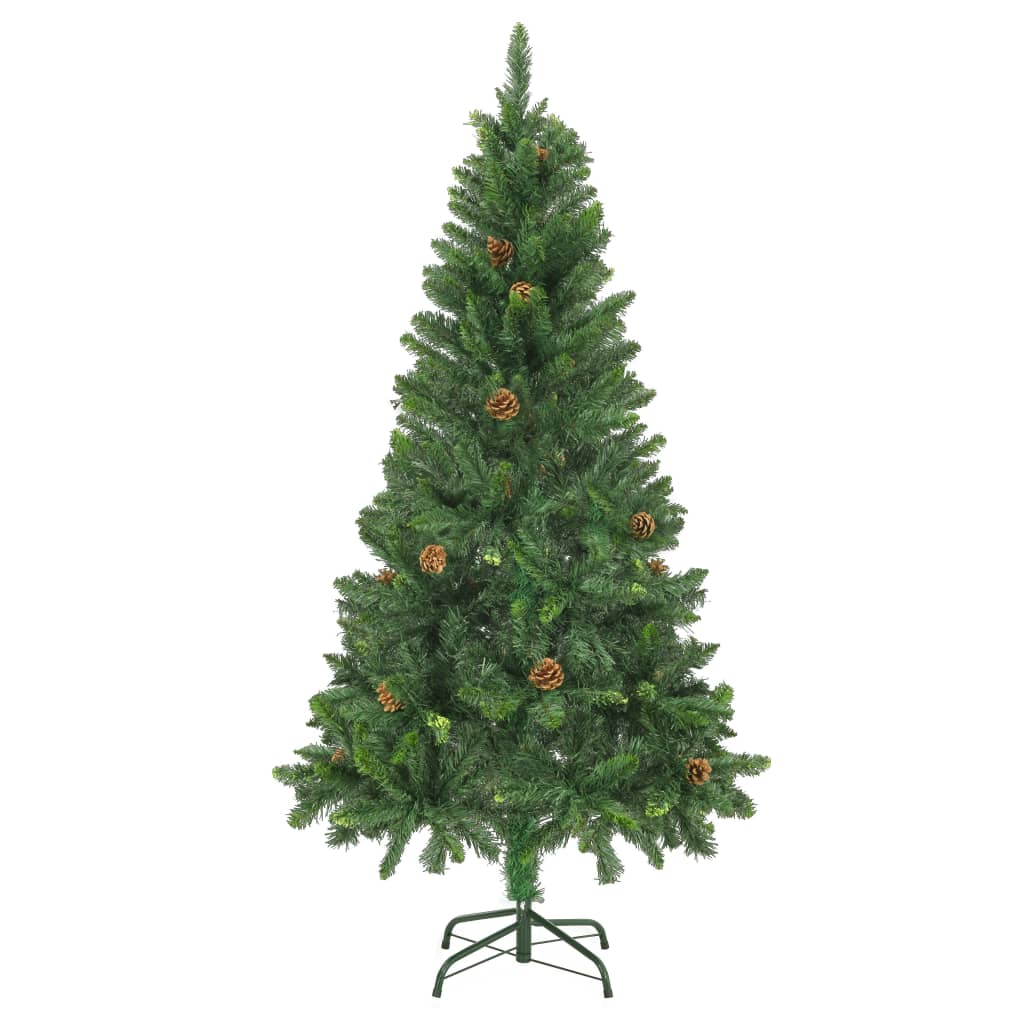 vidaXL Artificial Pre-lit Christmas Tree with Pine Cones Green 150 cm