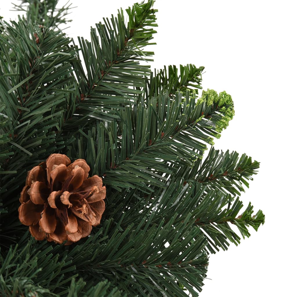 vidaXL Artificial Pre-lit Christmas Tree with Pine Cones Green 150 cm