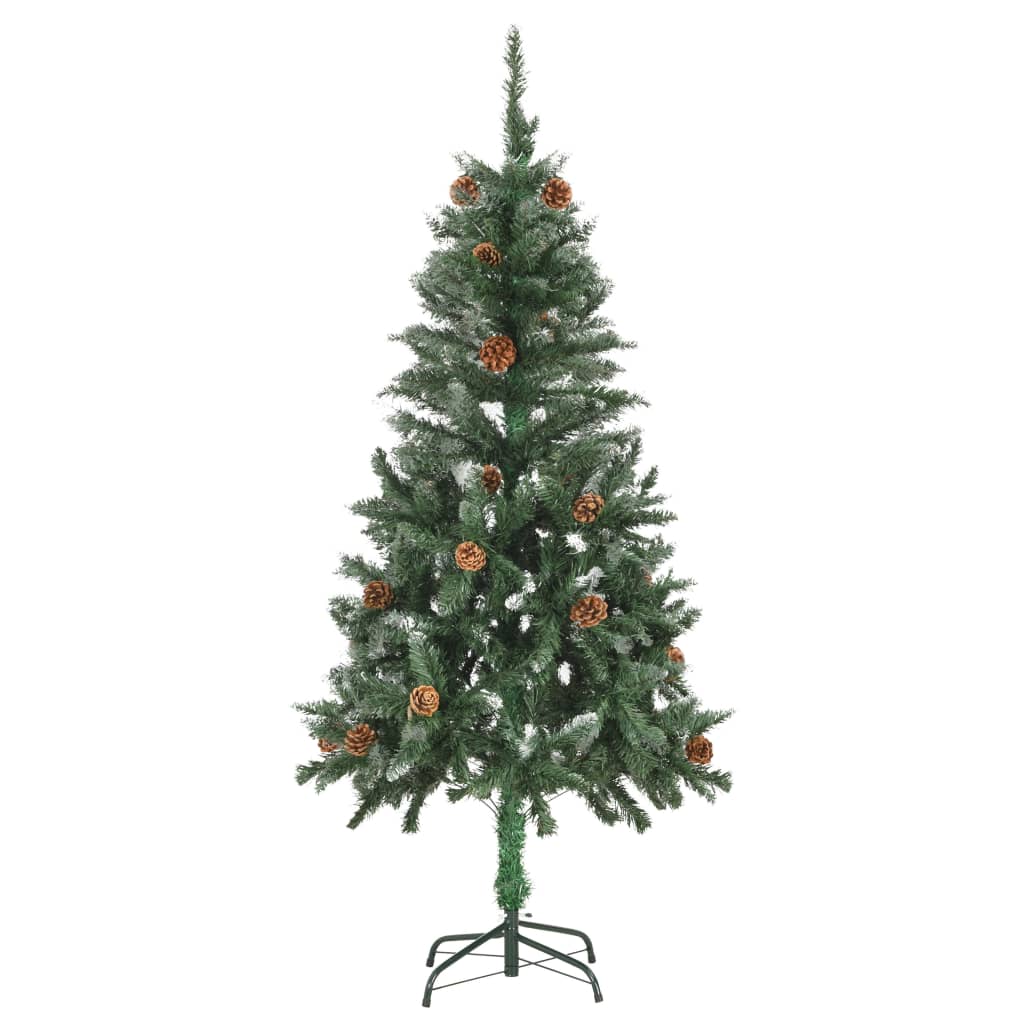 vidaXL Artificial Pre-lit Christmas Tree with Ball Set Pine Cones 150 cm