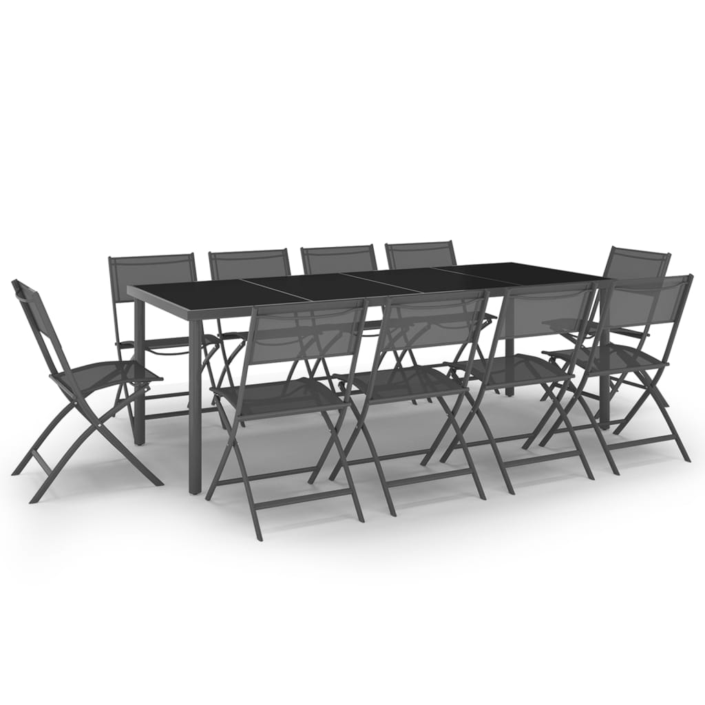 vidaXL 11 Piece Outdoor Dining Set Steel