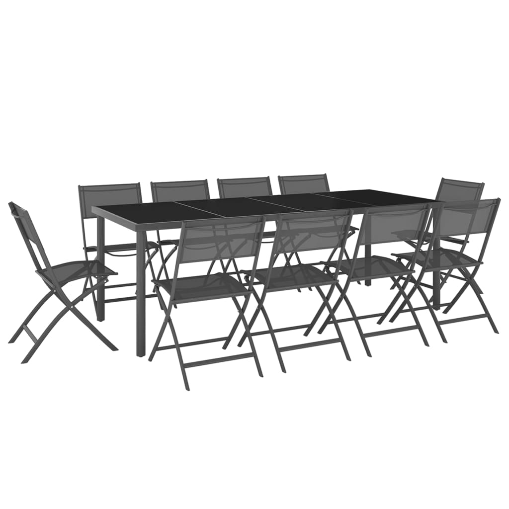 vidaXL 11 Piece Outdoor Dining Set Steel