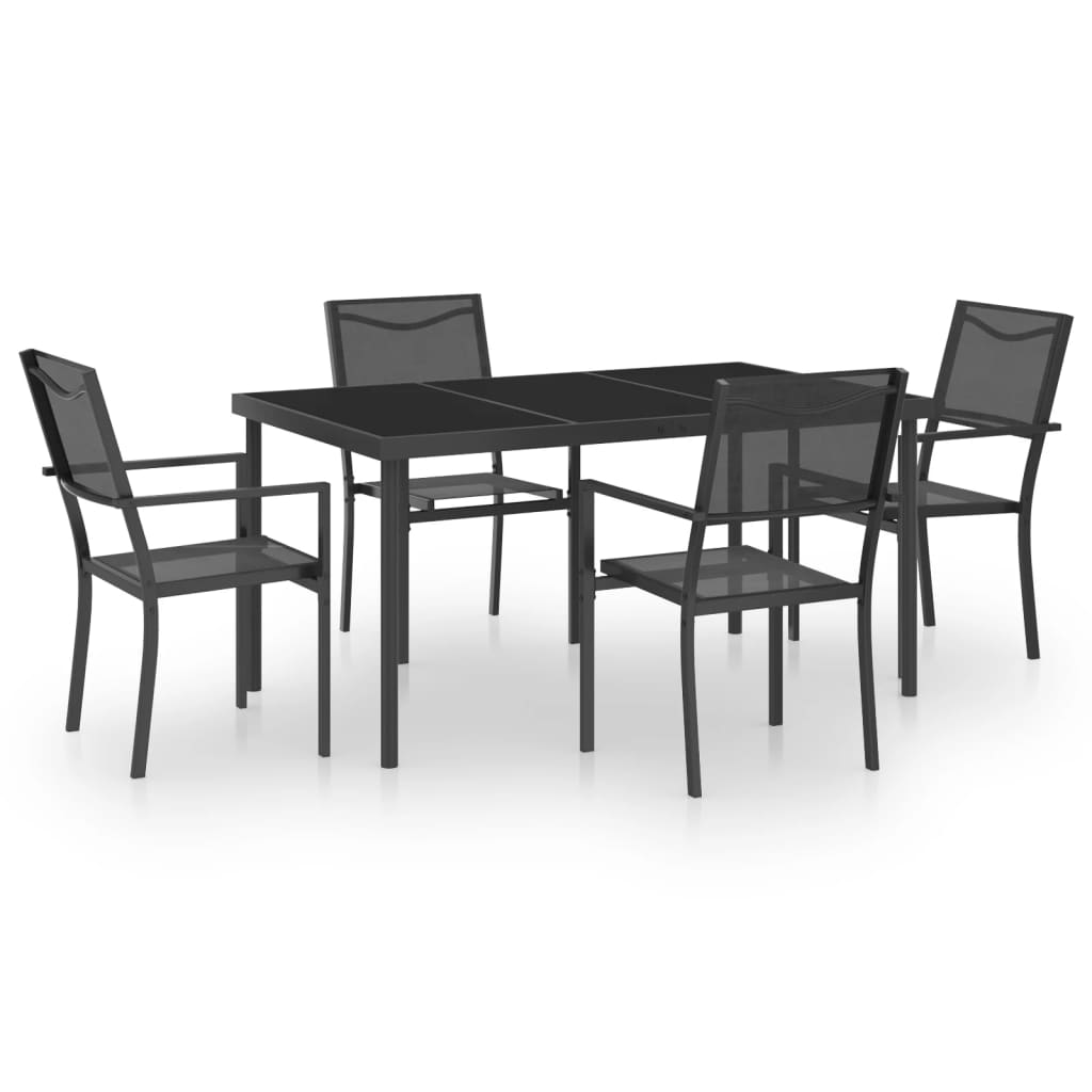 vidaXL 5 Piece Outdoor Dining Set Steel