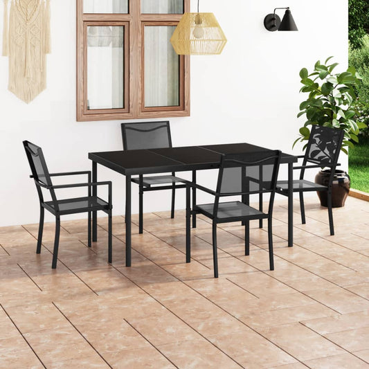 vidaXL 5 Piece Outdoor Dining Set Steel