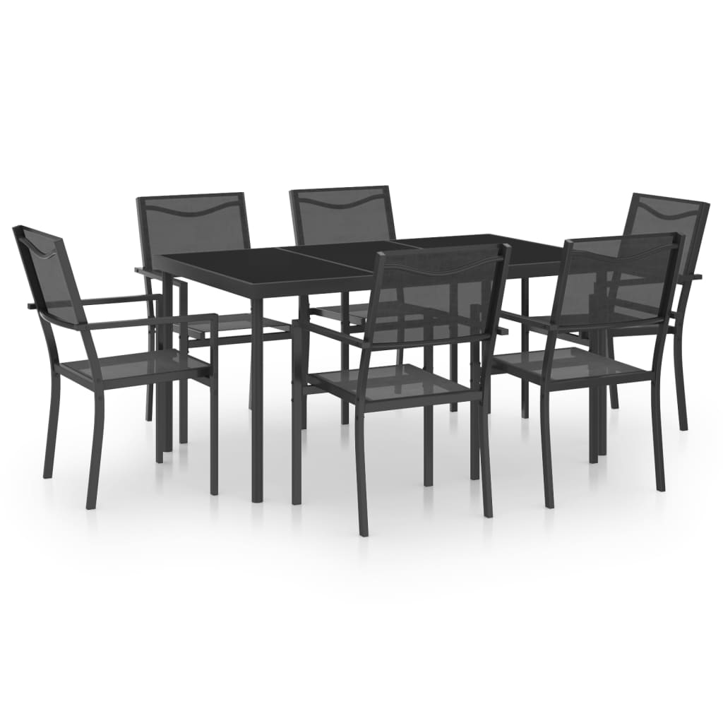 vidaXL 7 Piece Outdoor Dining Set Steel