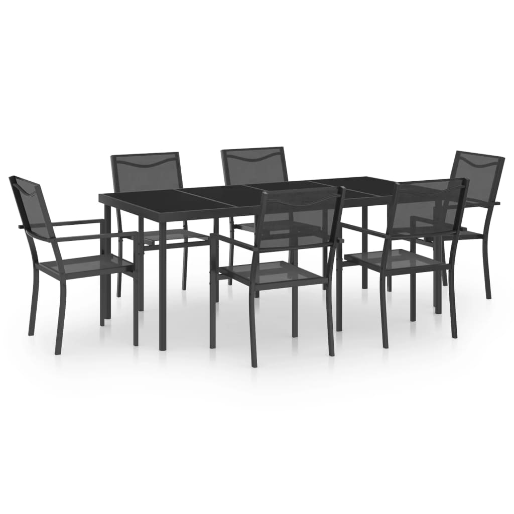 vidaXL 7 Piece Outdoor Dining Set Steel