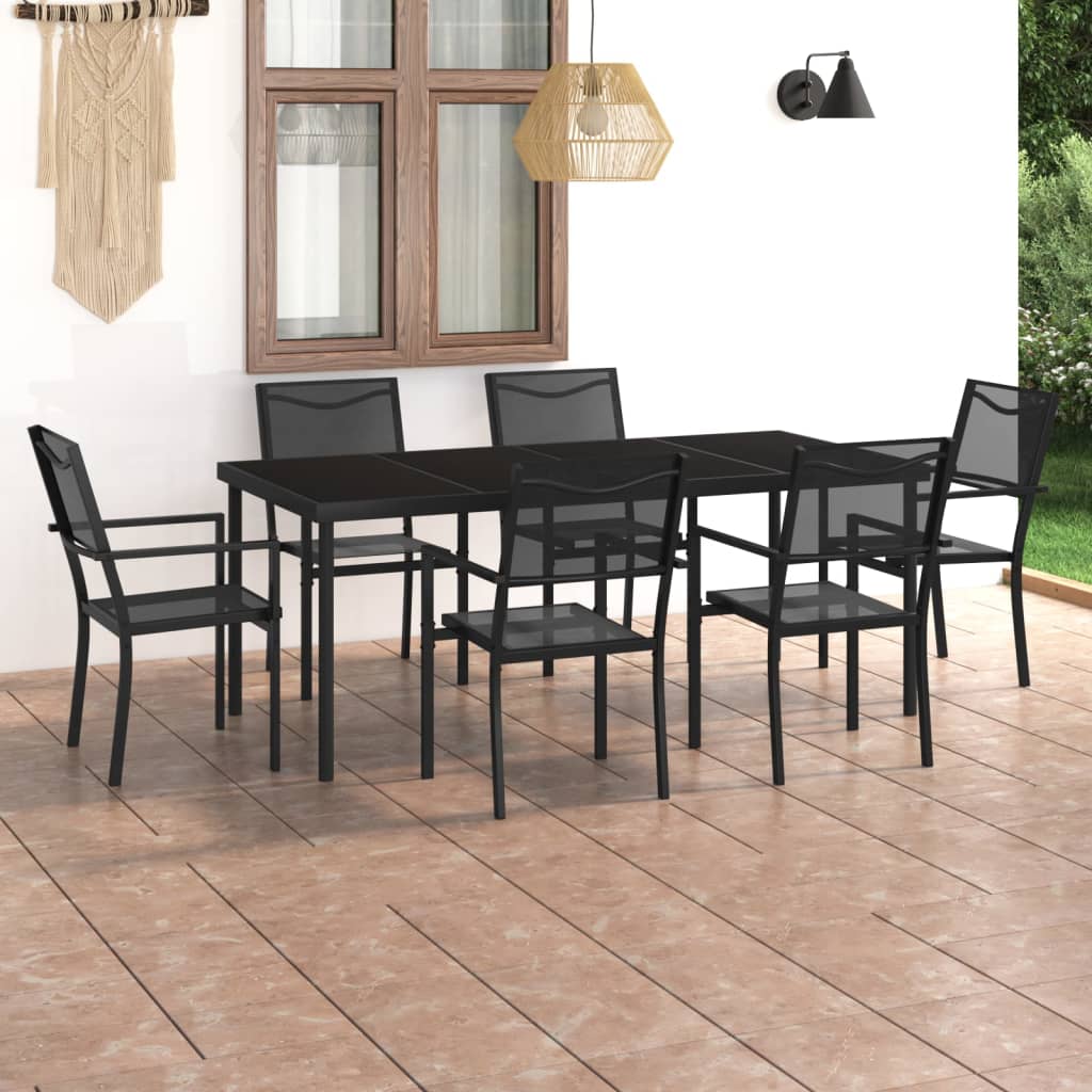 vidaXL 7 Piece Outdoor Dining Set Steel