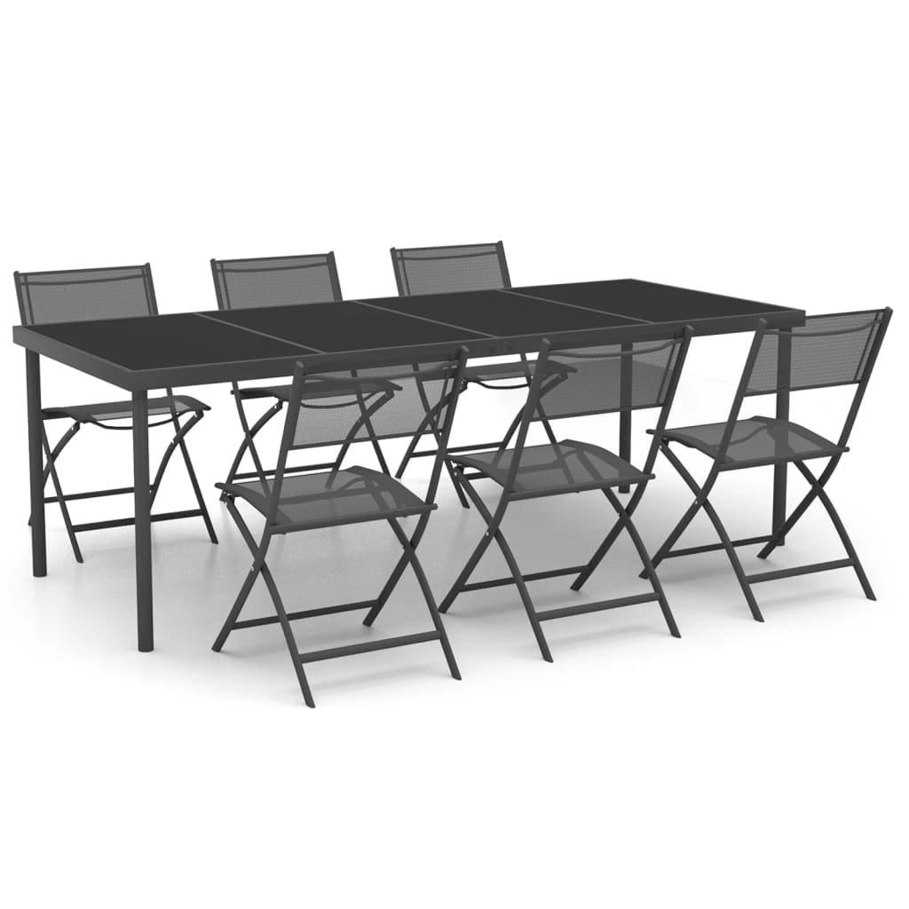 vidaXL 7 Piece Outdoor Dining Set Steel