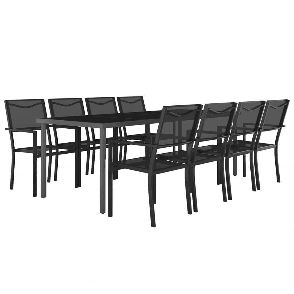 vidaXL 9 Piece Outdoor Dining Set Steel