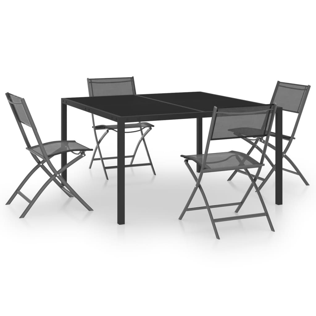 vidaXL 5 Piece Outdoor Dining Set Steel (313081+313099)