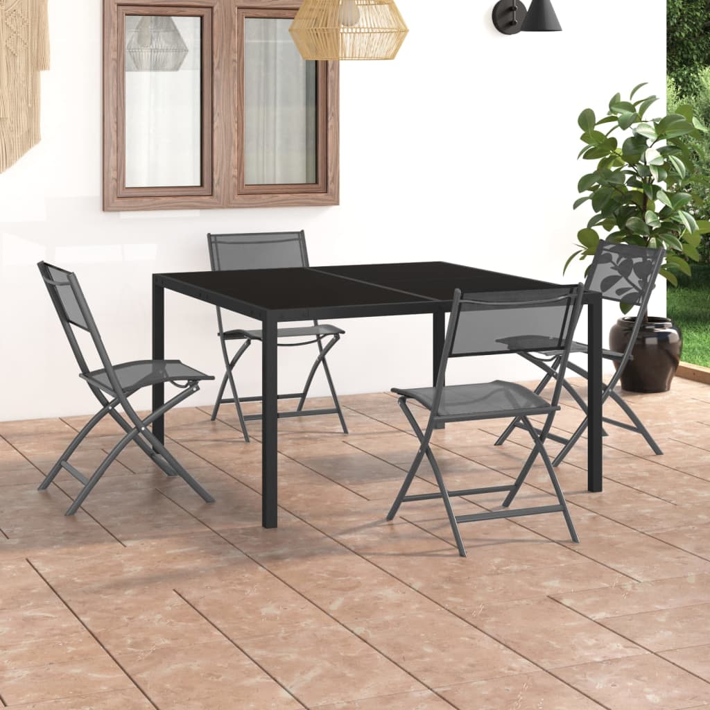 vidaXL 5 Piece Outdoor Dining Set Steel (313081+313099)