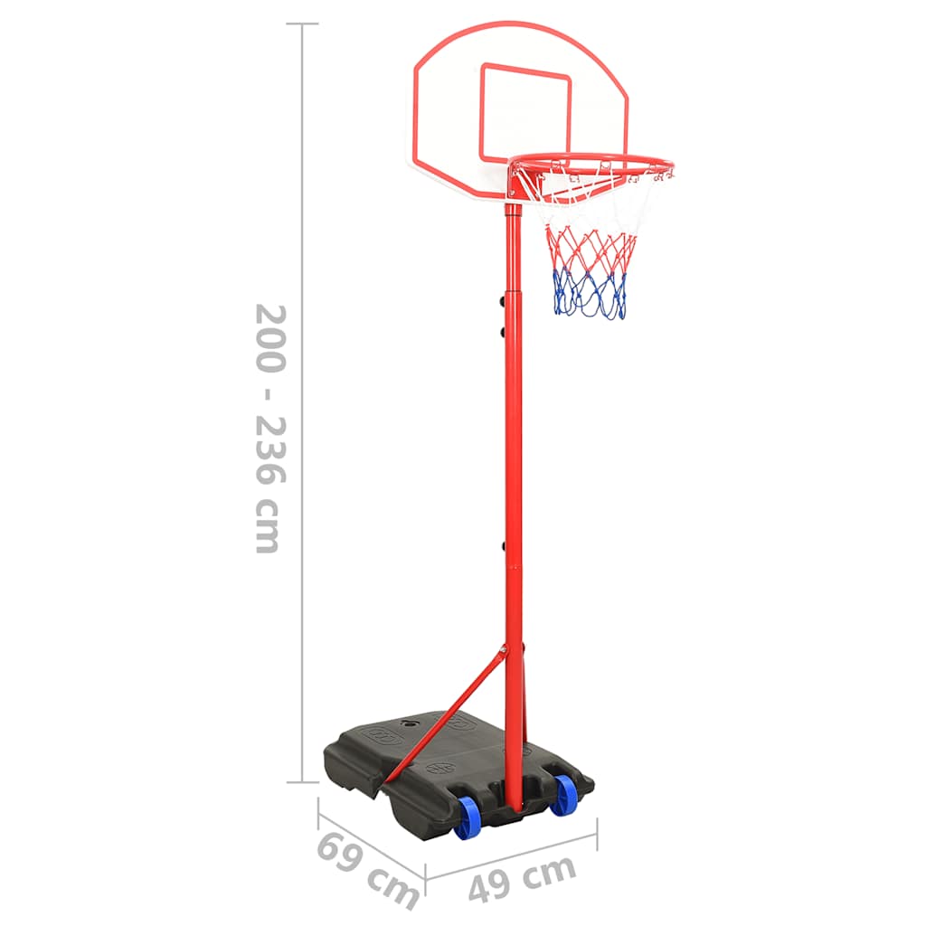 vidaXL Portable Basketball Play Set Adjustable 200-236 cm