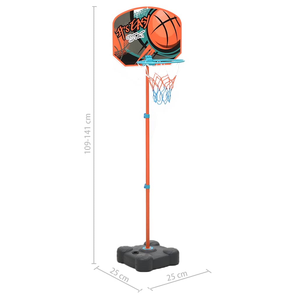 80355 vidaXL Portable Basketball Play Set Adjustable 109-141 cm