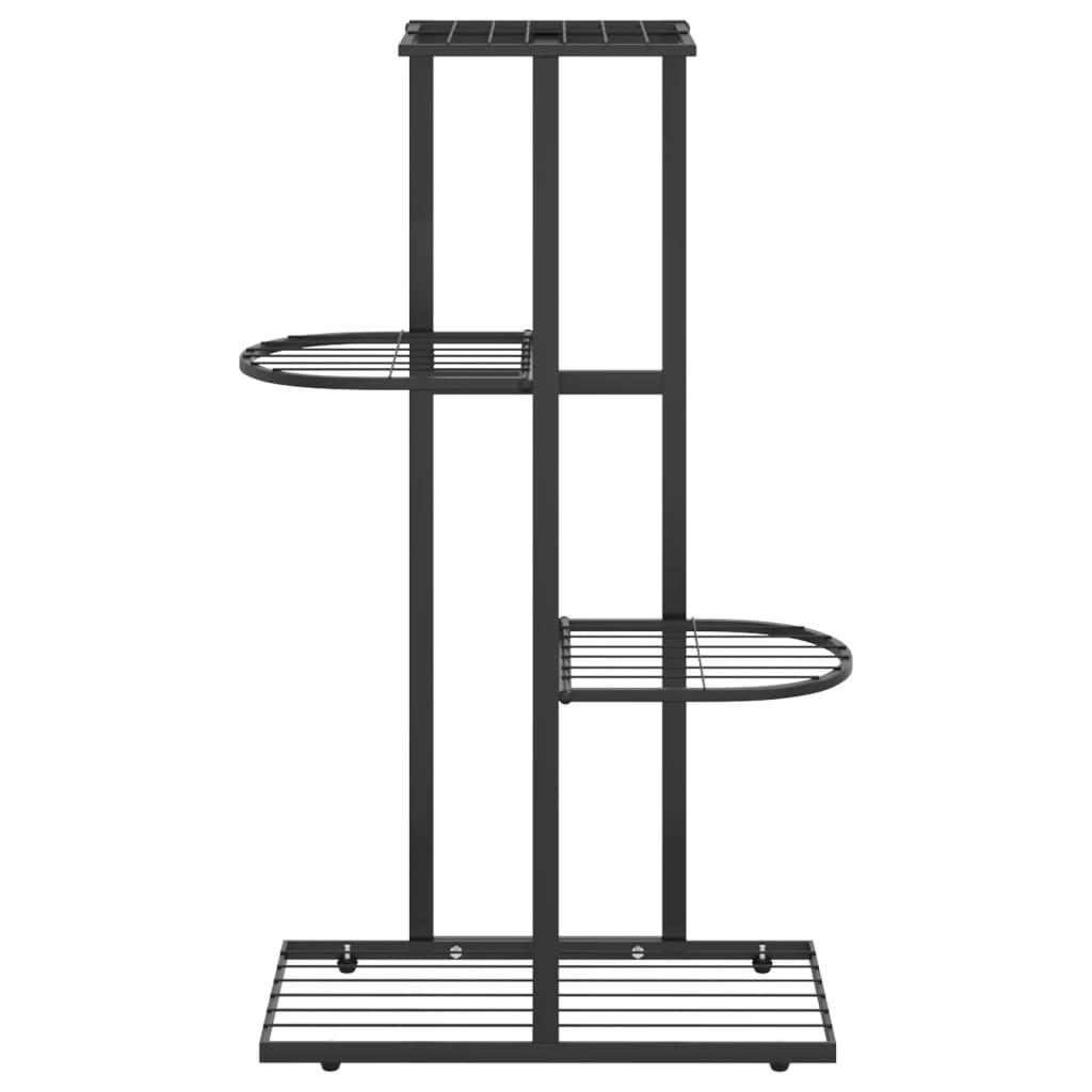 vidaXL 4-Floor Flower Stand 43x22x76 cm Black Metal