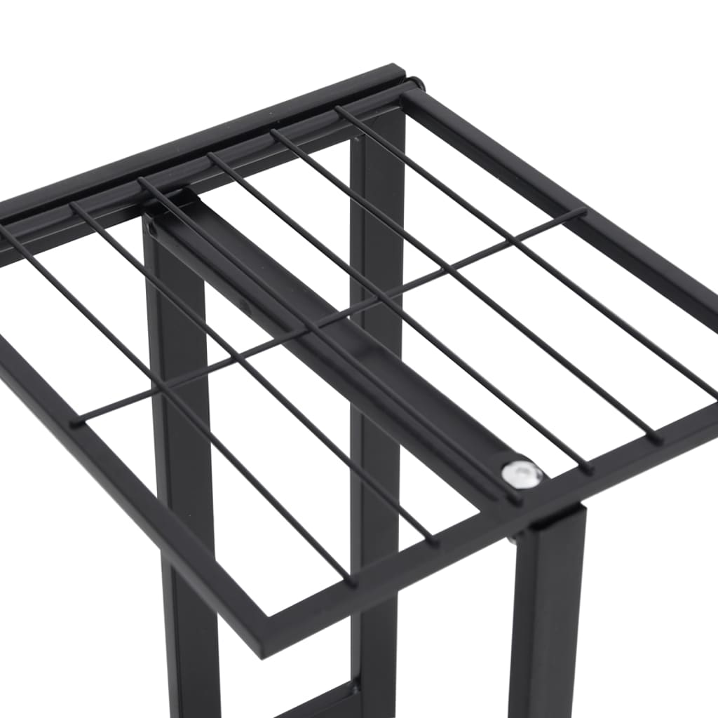 vidaXL 4-Floor Flower Stand 43x22x76 cm Black Metal