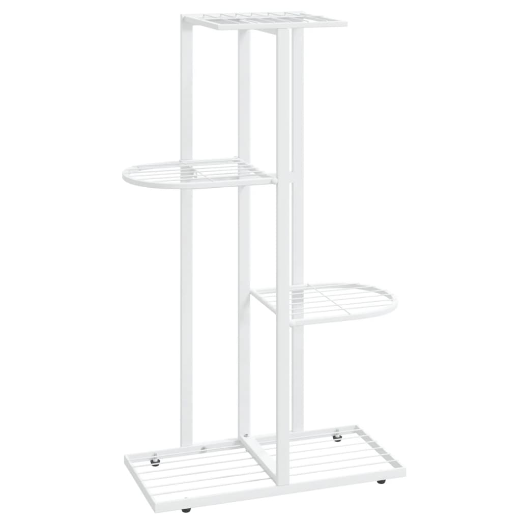 vidaXL 4-Floor Flower Stand 43x22x76 cm White Metal