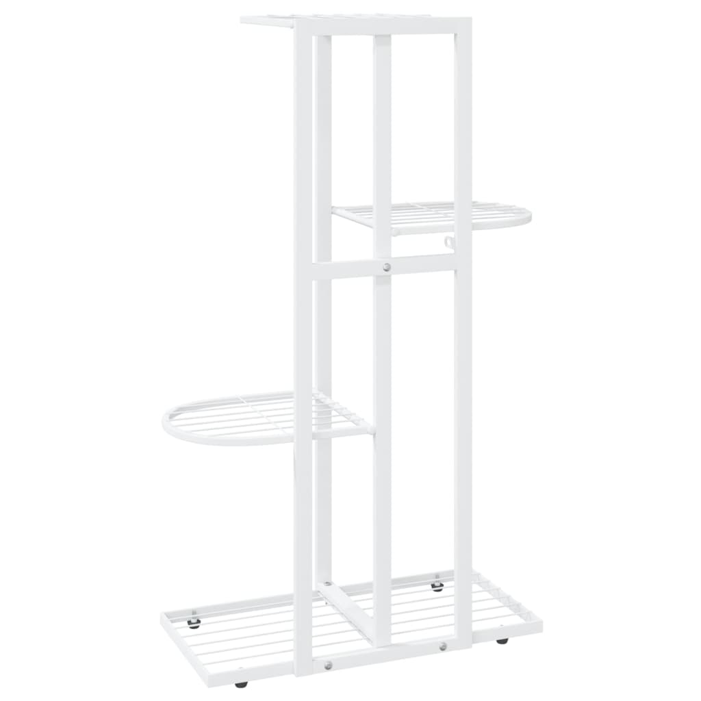 vidaXL 4-Floor Flower Stand 43x22x76 cm White Metal