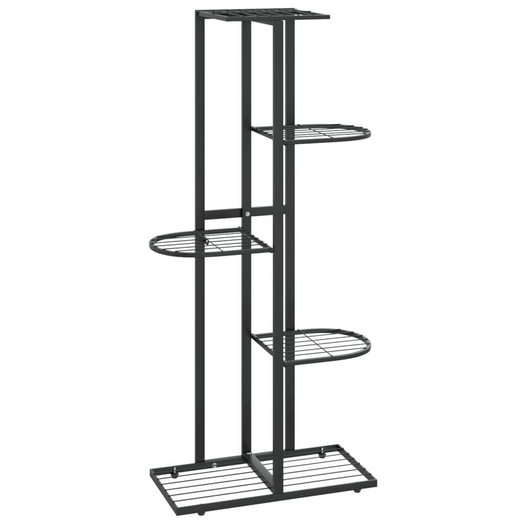 vidaXL 5-Floor Flower Stand 43x22x98 cm Black Metal