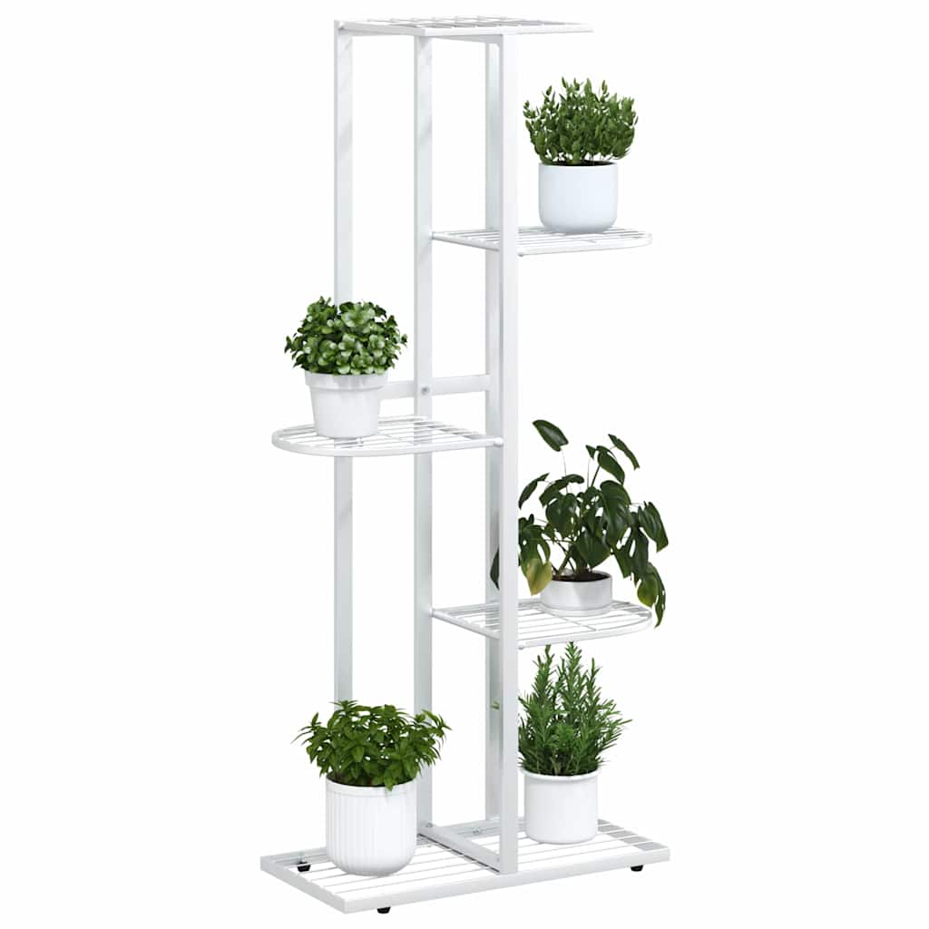 5-Floor Flower Stand 43x22x98 cm White Metal