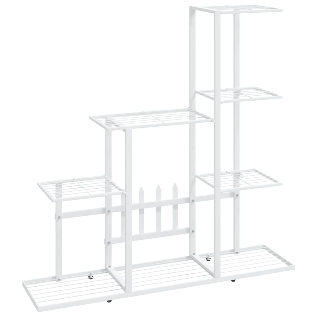 vidaXL Flower Stand 94.5x25x88 cm White Metal