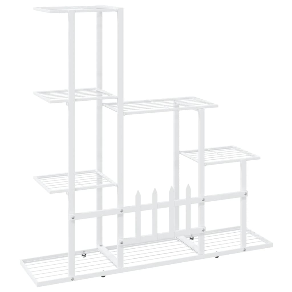 vidaXL Flower Stand 94.5x25x88 cm White Metal