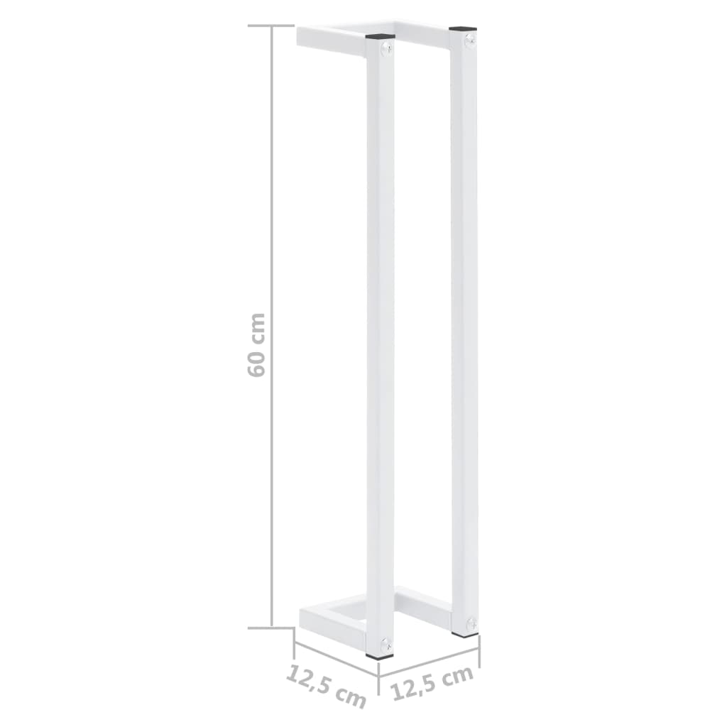 vidaXL Towel Rack White 12.5x12.5x60 cm Steel