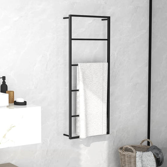 336118 vidaXL Towel Rack Black 45x10x115 cm Steel