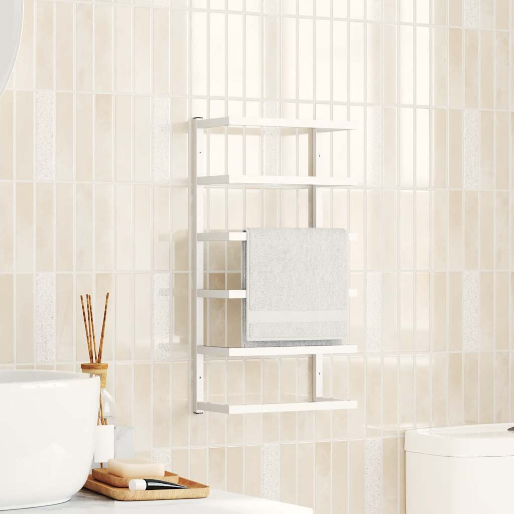 Towel Rack White 24x12x48 cm Steel