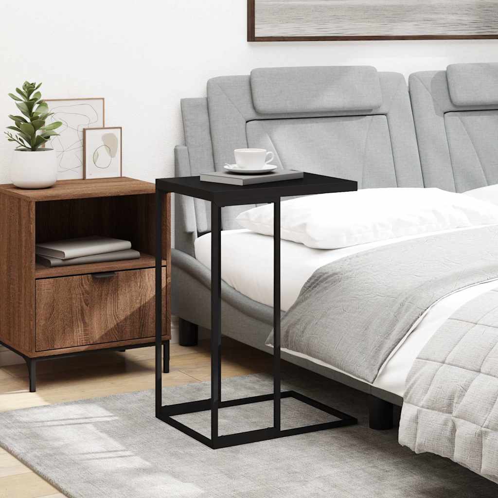 336130 vidaXL Side Table Black 40x30x59 cm Engineered Wood
