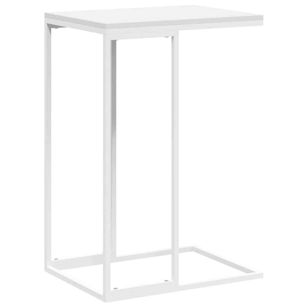 Side Table White 40x30x59 cm Engineered Wood