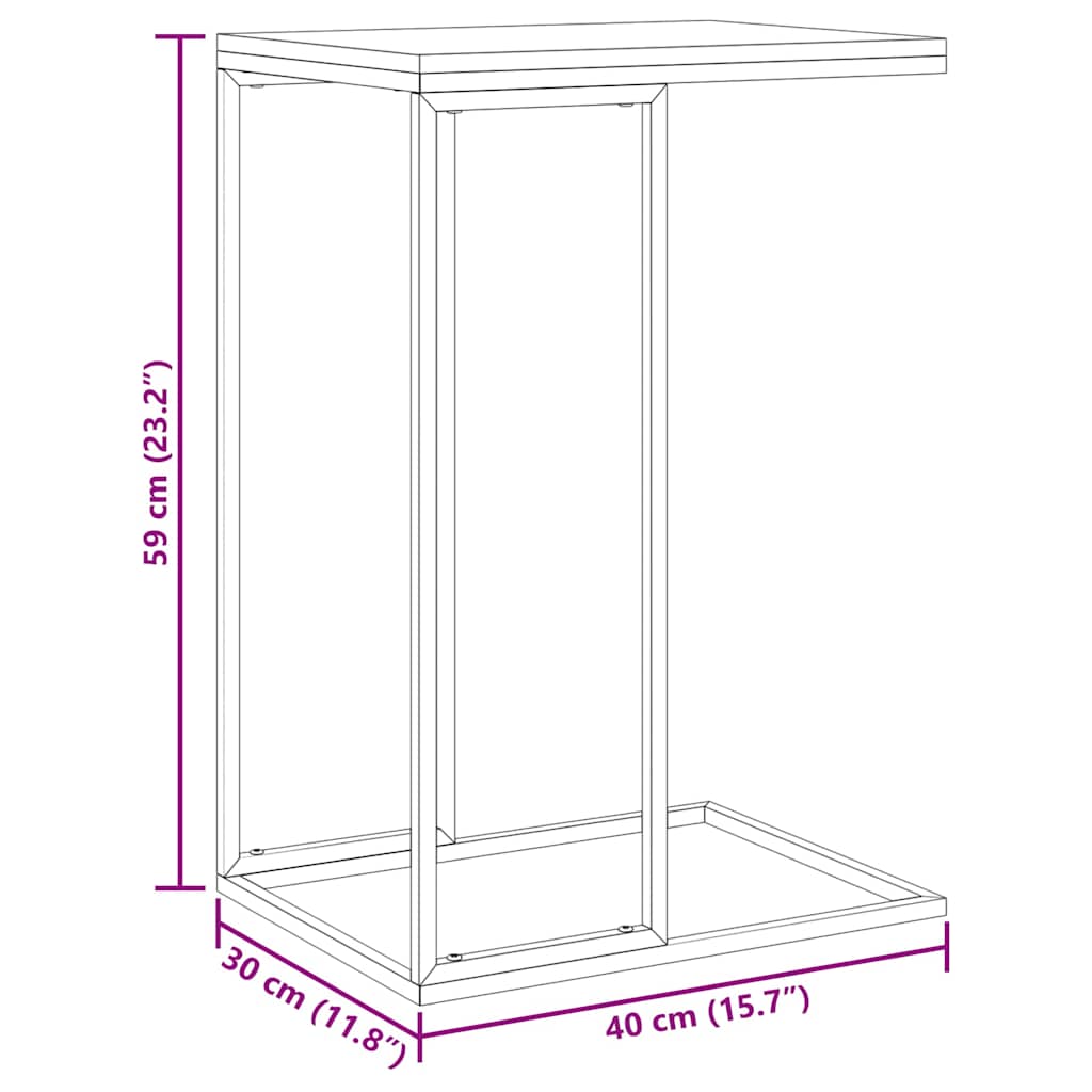 336131 vidaXL Side Table White 40x30x59 cm Engineered Wood