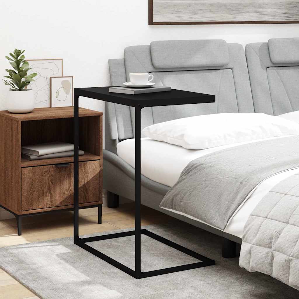 336133 vidaXL Side Table Black 55x35x66 cm Engineered Wood