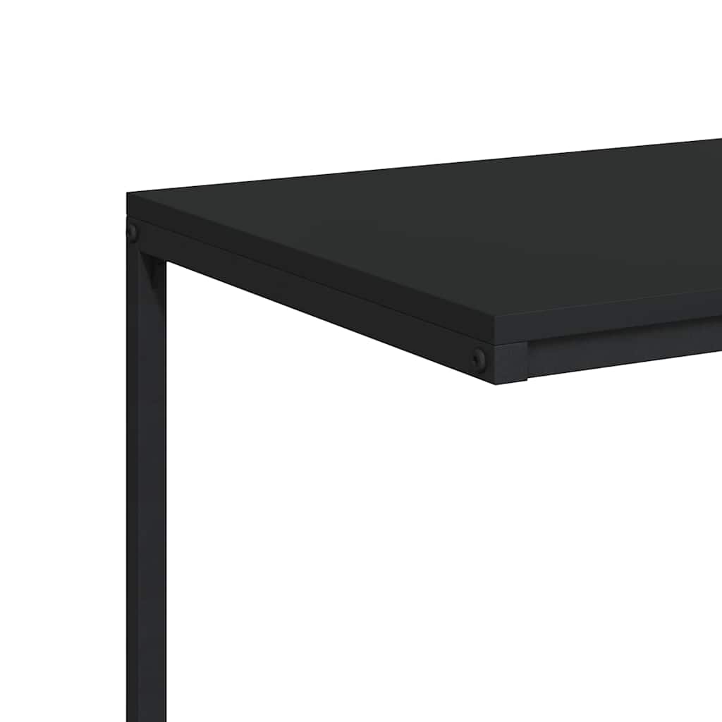 336133 vidaXL Side Table Black 55x35x66 cm Engineered Wood