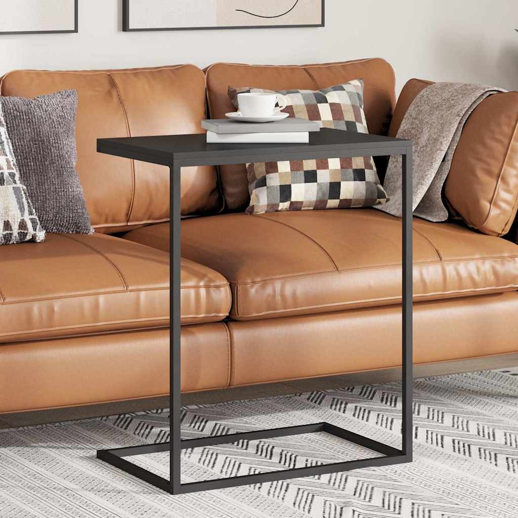 336133 vidaXL Side Table Black 55x35x66 cm Engineered Wood