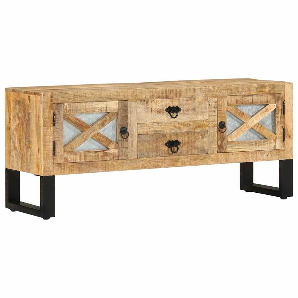 328276 vidaXL TV Cabinet 110x30x45 cm Rough Mango Wood