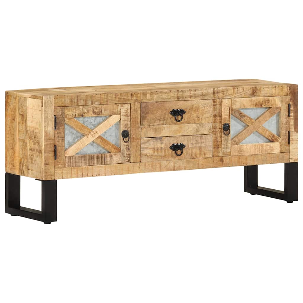 328276 vidaXL TV Cabinet 110x30x45 cm Rough Mango Wood